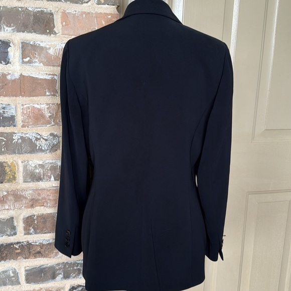 Kasper Petite Black 2pc Career Skirt Suit Skirt & Blazer Jacket Stretch Crepe 8P - Picture 4 of 16